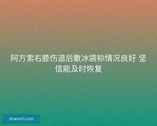 阿方索右膝伤退后敷冰袋称情况良好 坚信能及时恢复